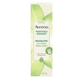 Aveeno Positively Radiant MaxGlow No-Mess Sleep Face Mask, 1.7 fl oz