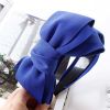 Blue Womens Handmade Large Bowknot Wide Hairband Fabric Headband Hair Loop