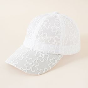 Baseball cap new women's summer thin mesh mesh breathable sunshade cap women's fashion hundred sunscreen sunshade hat women (Color: White)
