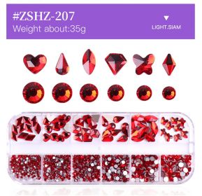 1 Box Different Shape Nail Stones 3D DIY Nail Art Crystal  Diamond Decoration Rhinestone (Color: #ZSHZ-207)