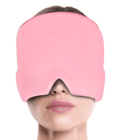 Hot & Cold Gel Therapy Headache Migraine Relief Cap (Color: Pink Set)