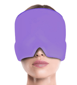 Hot & Cold Gel Therapy Headache Migraine Relief Cap (Color: Purple Set)